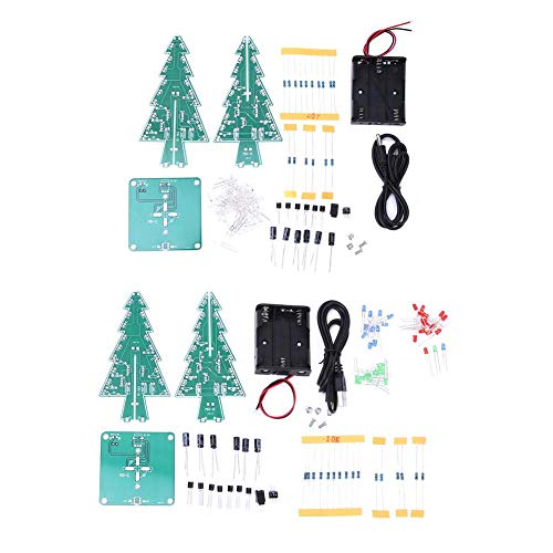 Árvore de Natal 3D Electronic Science Assemble Kit PCB estéreo árvore de Natal para decoração de Natal (3 cores), luzes portáteis