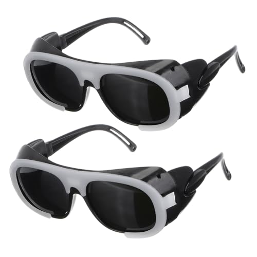 Uxcell 2pcs Protection Welding Glasses with Polycarbonate Black Lens Safety Goggles