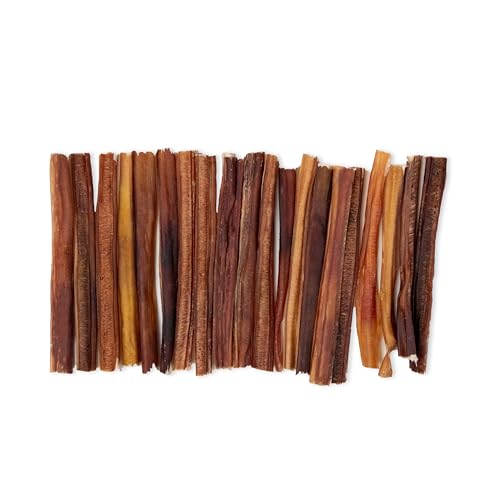 Image of GigaBite Bully Sticks for Dogs All Natural Beef Pizzle Dog Chews, Odor & Rawhide Free Dog Treats, Long Lasting High Protein Chews Digestible Dental Dog Treat - Sticks (Medium Half-Cut 6 inch), Pack of 20