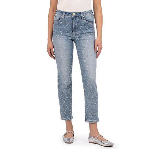 KUT from the Kloth Women's Reese High-Rise Fab Ab Ankle Straight Regular Hem in Gifted