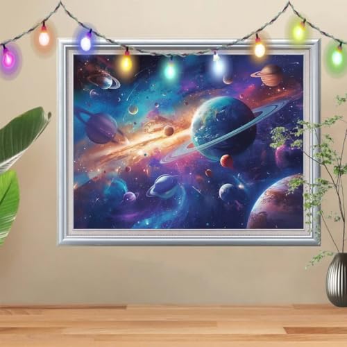 Kit DIY peinture diamant 5D adulte 50x70cm Terre, l'idée cadeau créative idéale pour Noël