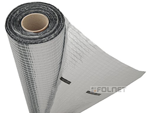 Preisvergleich Produktbild Dampfsperre und wasserdichte Wärmedämmung. Aluminiumfolien-Membran - Geeignet für den Einsatz in Wänden, Fußböden und Dächern - 1,5 m x 50 m, 110 g / qm.