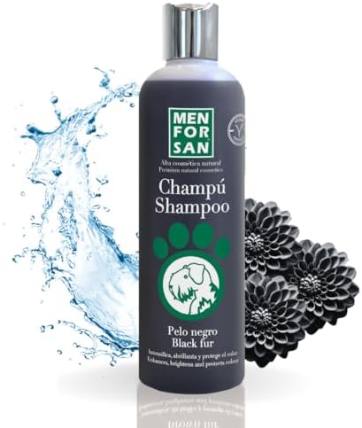 MENFORSAN Champú Pelo Negro para Perros | Intensificador del colo...