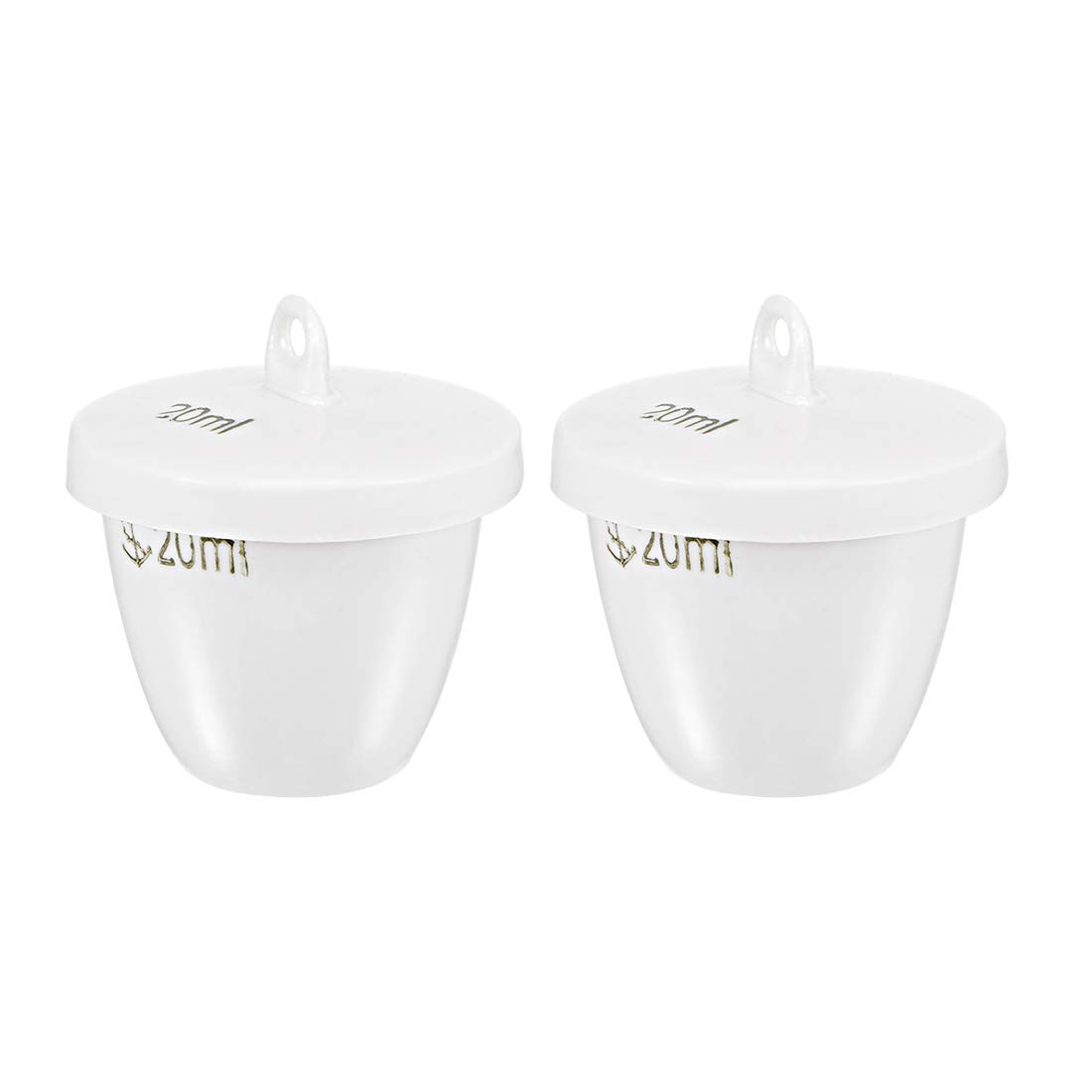 uxcell Porcelain Crucible Cup 20ml with Lid for Foundry Melting Casting Refining 2pcs