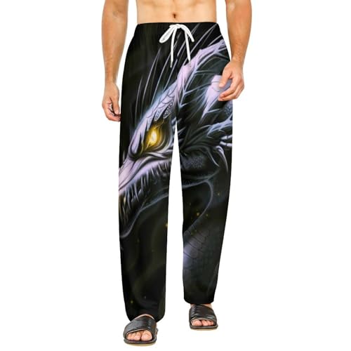 Vêtements de nuit femme pantalon de détente long Dragon Pourpre doux taille S