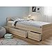 Boro Modernes Einzelbett mit 3X Schubkästen 90 x 200 cm - Praktisches Jugendzimmer Kojenbett in Eiche Sonoma Optik - 95 x 66 x 204 cm (B/H/T)