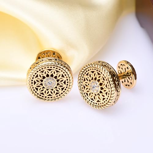 Mancuernillas para Hombre, Chapadas en Oro 18K miniatura 6
