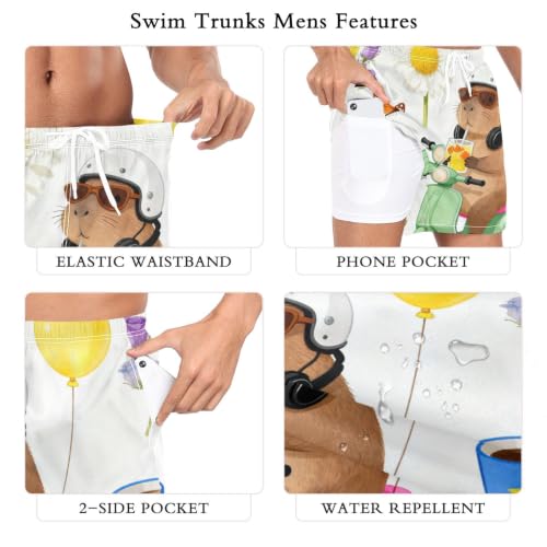 Secado rápido garantizado en pantalones cortos de natación para hombre con estampados 6