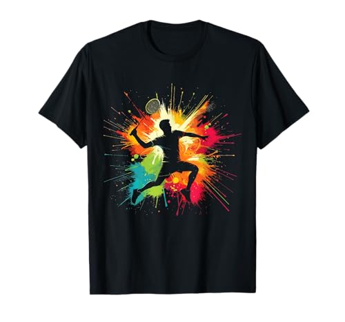 Colorful Badminton Lover Shuttlecock Player Gift - Jeu de netball - Pour joueur de badminton - Pour garçon et homme T-Shirt