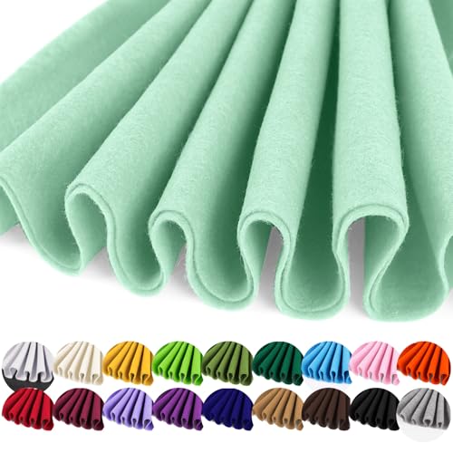 Image of IONTACH 36 inch X 36 inch Soft Felt Fabric 1.6mm Thick (Pastel Green) | Felt Sheets for Crafts, Embroidery, Patchwork, Liner, School Projects, Home Decoration