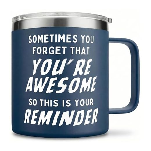 Birthday Gifts for Men Him Mug- Sometimes You Forget Your Awesome Gifts Navy 14oz Gifts for Men Over 50, 60, 70 Under 20, 30, 40 Cool Unique Gift Idea, Coffee Tumbler Gift for Dad, Husband, Boyfriend
