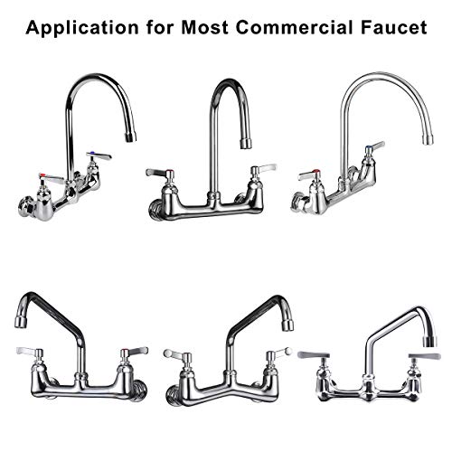 Kwode 6” Swivel Gooseneck Spout Replacement Kit For Commercial Kitchen Sink Faucet 360°Swing Spout With 2.2 Gpm Nozzle Chrome #TOP3