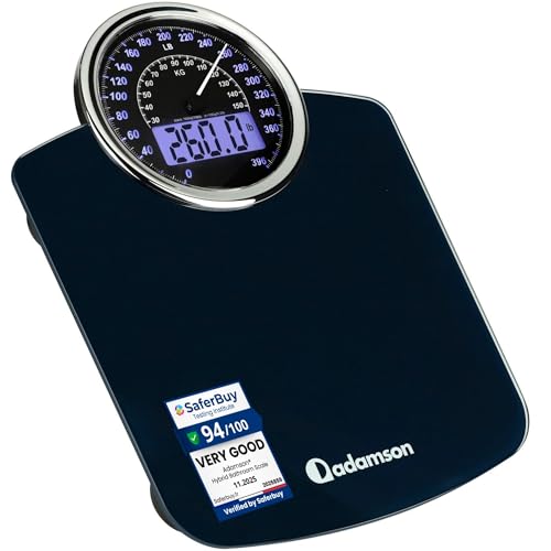 Adamson Hybrid 2-in-1 Analog & Digital Weighing Scale for Body Weight up to 400lbs - Thick Tempered...