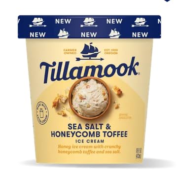 TillamookIce Cream Pint (Pack of 8) (Sea Salt & Honeycomb Toffee)