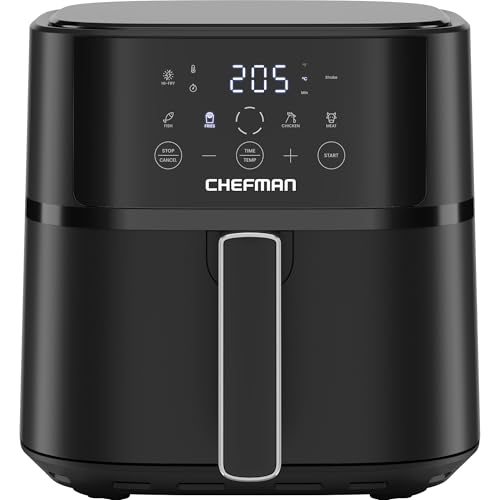 Chefman 5,7L Heißluftfritteuse, schnell & einfach, kompakte Heissluftfritteuse mit Hi-Fry...