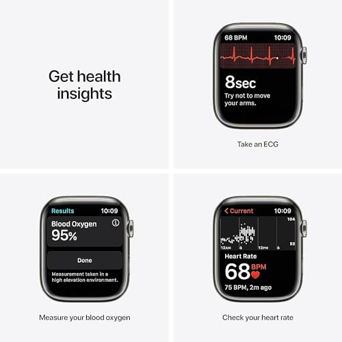 Image of Apple Watch Series 7 (GPS + Cellular 45mm) Graphite Stainless Steel Case with Abyss Blue Sport Band (Renewed)