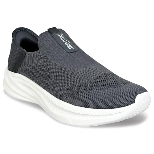 Image of Men's Mesh Slip On Walking Shoes Breathable Lightweight Non-Slip EVA Sole Grey Black