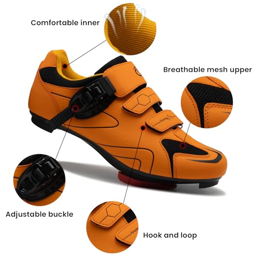 Cycling Shoes for Men Women Compatible with Peloton Bike, Indoor Spin Shoes with Pre-Installed Delta Cleats, Comfortable & Safe Unisex Outdoor Road Cycling Shoes