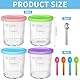 DAZZTIME Behälter für Ninja Creami Deluxe Pints,4 Stück Ersatz für Ninja Creami Deluxe Pints und Deckel,Eisbehälter für Speiseeis,Eismaschine Zubehör für NC501 NC500-Serie 680ML,BPA-frei