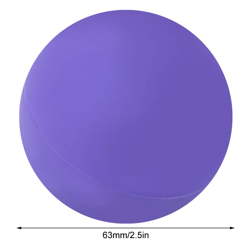 2 bolas de masaje, pelota de yoga de silicona para fitness, pelota de relajación para mano, suela, masaje, bolas masajeadoras de punto de activación para yoga (morado)