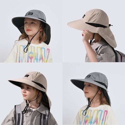 Image of ZOORON Kids Sun Hat with Neck Flap UPF 50+ Beach Hats for Baby Boys Girls