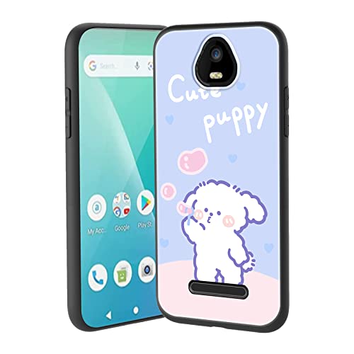 Nuouxoco For Schok Volt Sv55 Phone Case, For Schok Volt Sv55 (Sv55216) Cover Fun Cute Dog Design Cartoon Animal Style With Strap Lanyard Slim Soft Bumper Shockproof Protective Purple Case - Cute Puppy #TOP6