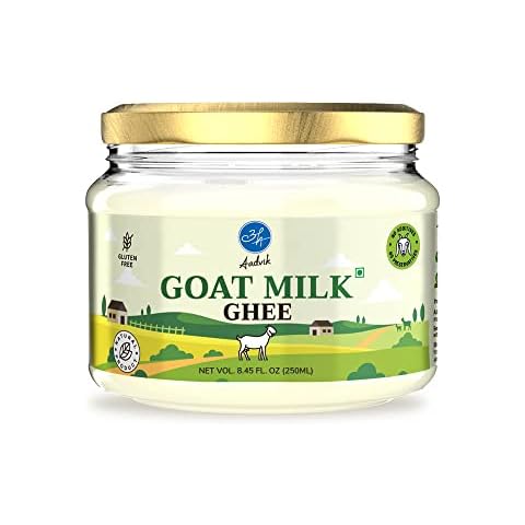 Aadvik Goat Milk Ghee with Ayurvedic Benefits | Pasture Grazed Clarified Butter | No Preservatives | 100% Pure & Natural | 8.45 Fl Oz Cover