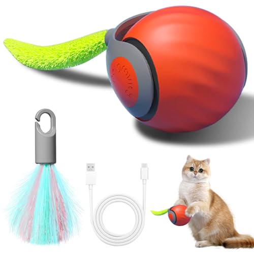 Sykerout Interaktives Katzenspielzeug, Speedy Tail Katzenspielzeug, Automatisch Beweglicher Haustier-Spielzeugball, DREI Modi-Schaltungen, Lindert Angst (orange Farbe, Mittelgroße) Sykerout Interaktives Katzenspielzeug, Speedy Tail Katzenspielzeug, Automatisch Beweglicher Haustier-Spielzeugball, DREI Modi-Schaltungen, Lindert Angst (orange Farbe, Mittelgroße)
