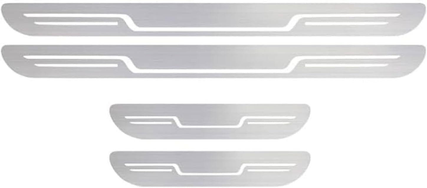 DZTYNKO 4 Pcs Stainless Steel Car Door Sill Protector for Vauxhall CAVALIER Mk II Hatchback (J82) 1981-1988, Car Kick Plates Sill Welcome Pedal Kick Plates Scuff Guard,B