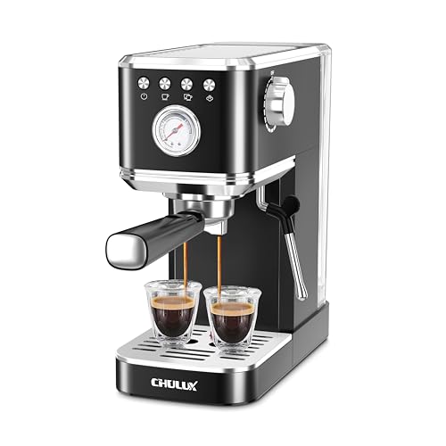 CHULUX Slim Espresso Machine with Milk Frother Steam Wand, 20