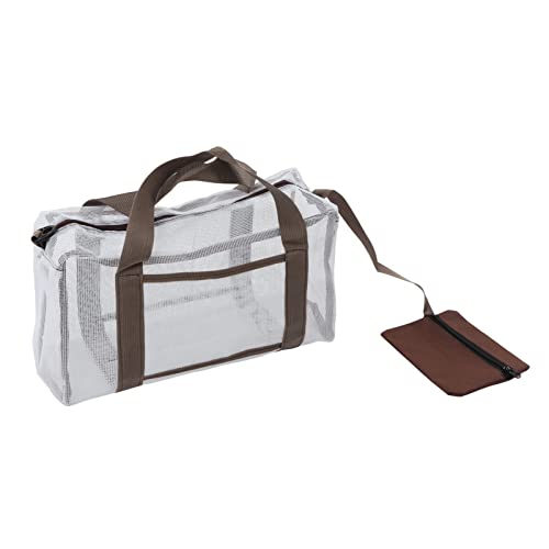 Mesh Beach Bag Large Lightweight Quick Dry Outdoor Beach Toy Storage Bag for Family (18 Inch)