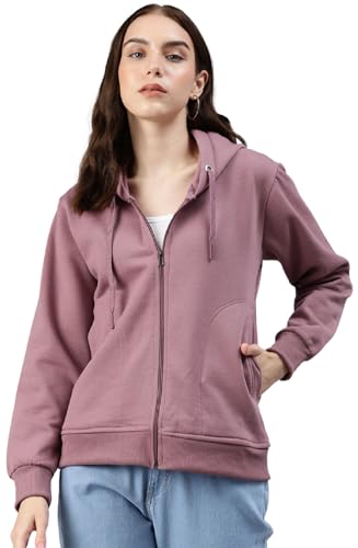 Image of ADBUCKS Women's Cotton Winter Jacket Sweatshirts Casual Drawstring Clothes Zip Up Hoodie With Front Pocket Ii Womens Hoodies Ii Womens Jacket Ii Winter Sweater Hoodie For Women & Girls