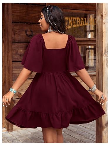 Image of Verdusa Women's Plus Size Western Boho Floral Dress Cowgirl Country Concert Vacation Outfits Flowy Summer Dresses
