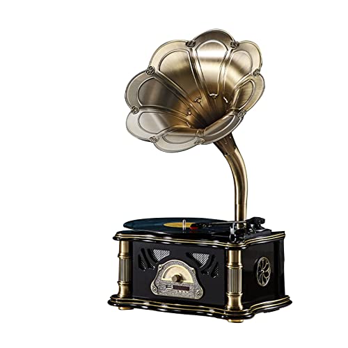 Vintage Gramophone Bluetooth Phonograph - European Style Nostalgic Ornaments, Creative Sound Player, Classic Design for Living Room