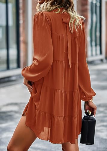Image of KIRUNDO Women's 2026 Fall Long Sleeve Baby Doll Dresses