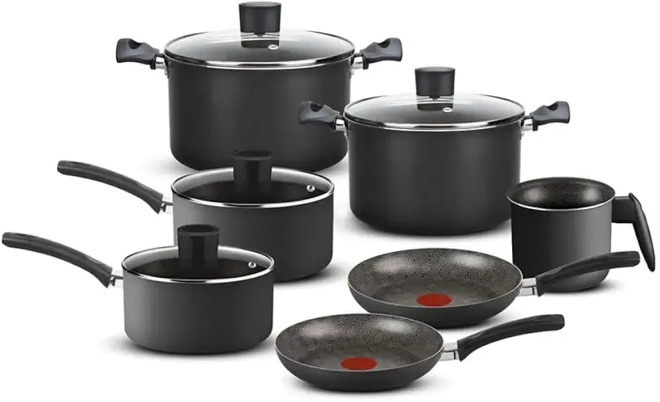 Conjunto de Panelas Rochedo Antiad. 7 Peças Facilita Cinza