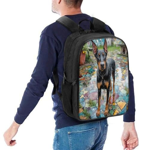 Sac à dos chien mignon imperméable à 2 compartiments pour écoliers - 5