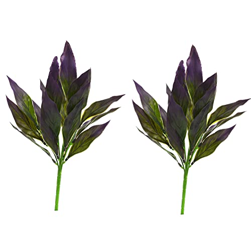 Image of fancymart Artificial Lilly Leaves Bunch Set of 2 Without Pot (Height : 35 cm)