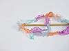 Pergamon - Wide Feather Short Eyelash Edged Ribbon Yarn - 50 Gram, 54 Yards, Orange, Purple, Mint Blue #2
