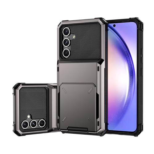 SORAKA Coque pour Samsung Galaxy A54 5G avec Porte-Cartes Etui Double Couche PC TPU 2 en 1 L'étui Antichoc Peut contenir 5 Cartes