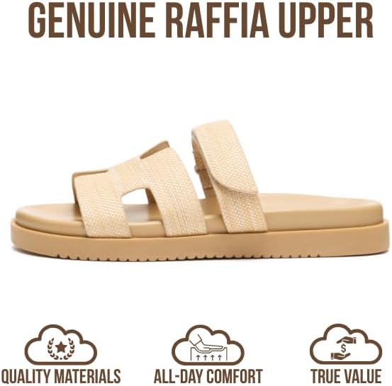 Project Cloud 100% Genuine Leather Sandals for Women Footwear - Stylish Womens Sandals with Plush & Soft Insole - Non-Slip and Water-Resistant Beach Sandals Slides for Women (Mayvy) - Image 3