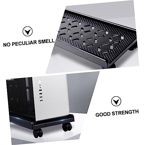 Soporte móvil para CPU TEHAUX, con ruedas frenadas, diseño hueco térmico y estabilizador lateral, para torre de computadora en oficina o hogar miniatura 5
