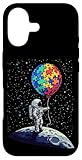 Carcasa para iPhone 17 Astronauta de Conciencia sobre el Autismo con Rompecabezas Globo Espacial niño niño