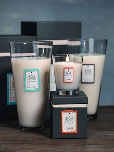 Zodax Illuminaria Collection Scented Candle Small Glass Jar In Gift Box (Capri) - 340 Gr/12 Oz #TOP5