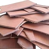 Full Grain Leather Scraps, 7-10 oz Thickness, Vegetable Tanned Leather Pieces, 3-4mm, for Stamping, Carving, Gaskets (Coffee Color 500g)