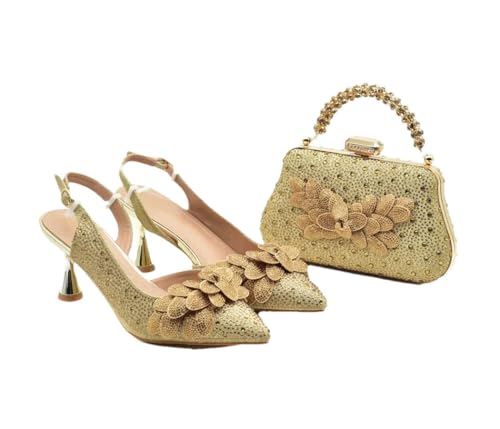 Sandales de mariage à bout pointu avec pochette pour briller du vin d'honneur à la soirée