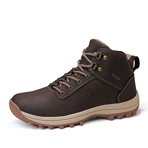 Axcone Chaussures Homme Bottes Hiver imperméable Neige Randonnee Chaudement Chaudes Fourrure Baskets Bottines Cover