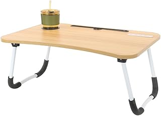 Folding Lap Desk for Laptop,Portable Laptop Desk Bed Table Standing Work Table Bed Tray with USB Port and USB light/Cup Holder/Laptop stand for Bed Couch/Sofa