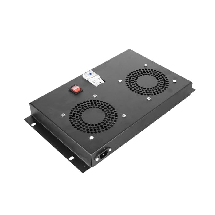 Free‑Standing 4‑Fan Cooling Module – Analog Thermostat & On/Off Switch – Quiet Rack Ventilation