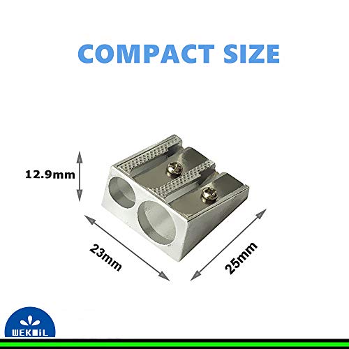 Wekoil 43237-48826 Pencil Sharpeners Manual Twin Metal Dual Sharpening Blade Double Holes Rectangular Pencil Sharpener thumb #4